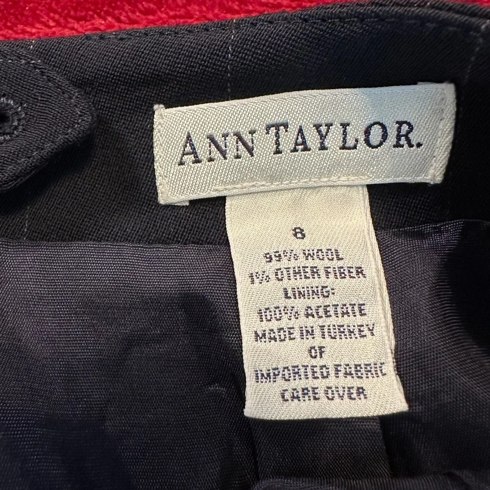 Ann‎ Taylor Wool Blend Pinstripe Pencil Skirt Charcoal Grey Size 8 Professional